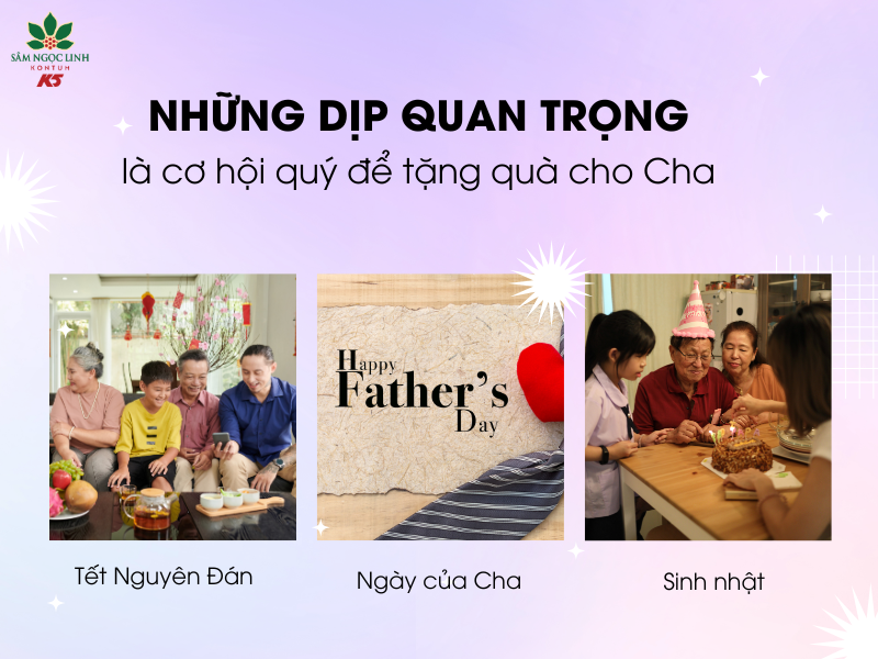 Có nhiều dịp quan trọng để bạn tặng quà cho Cha.